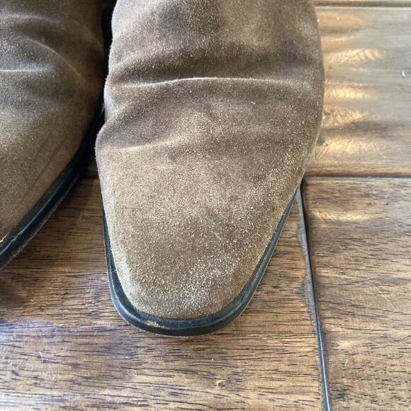 Donald J Pliner Men Ankle Boots Chelsea Size 13M Brown Suede Leather Zipper